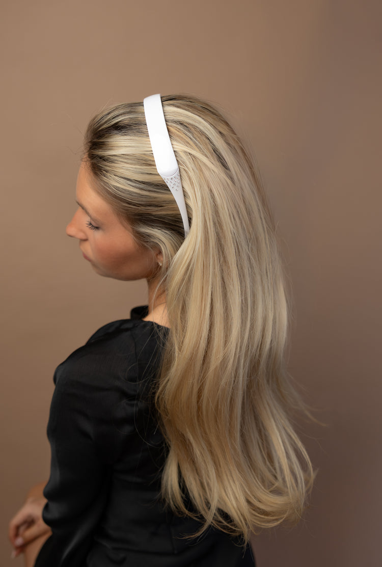 White w/ Crystals - 5 Rows