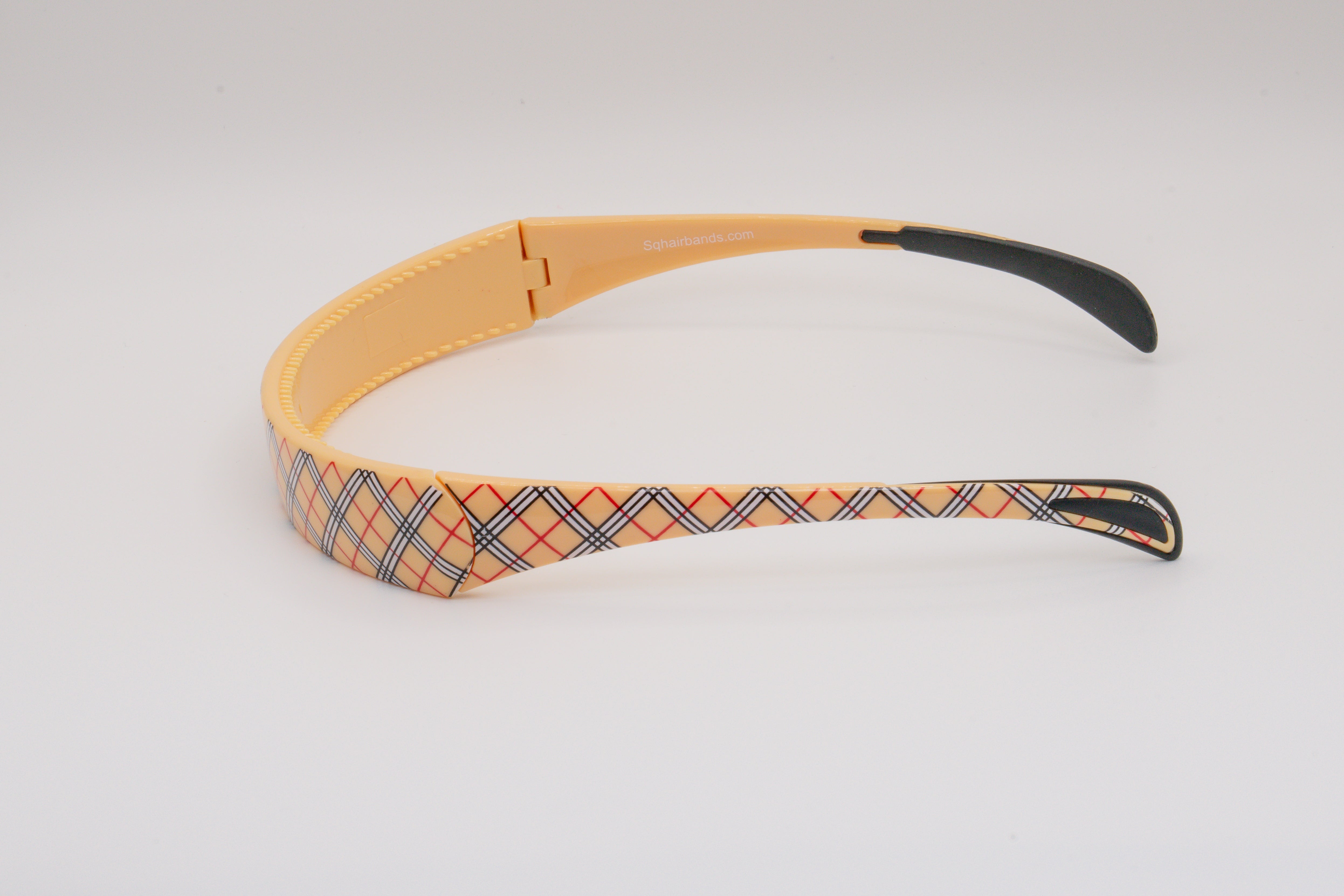 Burberry Plaid Headband Check Mesh Headband in Dawn pink | Burberry® Official main image 4