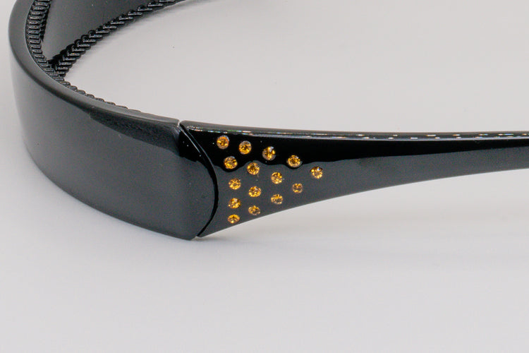 Black w/ Topaz Crystals - 5 Rows