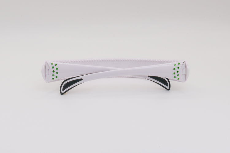 *CLOSEOUT* White w/ Peridot Crystals - 2 Rows