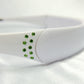 White w/ Peridot Crystals - 2 Rows; Size 1 only